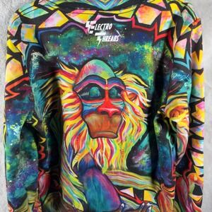 AOP Electro Threads Mandrill Rafiki Monkey Psychedelic Hoodie XS Multicolor